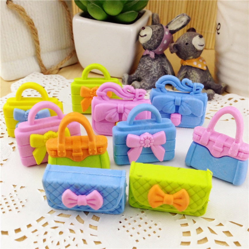Small Hand Bag Erasers pack of 3